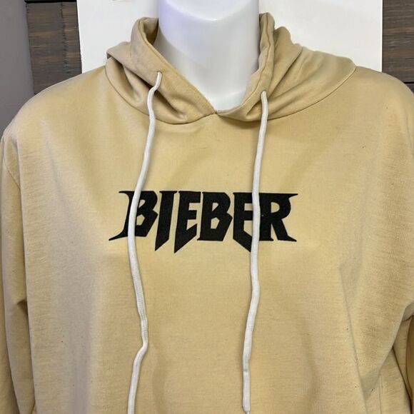 Justin Bieber Tan Purpose World Tour Hoodie with Kangaroo Pocket- Large - Picture 2 of 8